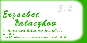 erzsebet malaczkov business card